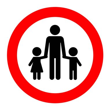 Çocuklara yetişkin işareti ile eşlik edilmeli. Çocuklar her zaman beyaz ve kırmızı kombinasyonlu uyarı işaretlerini denetlerler.