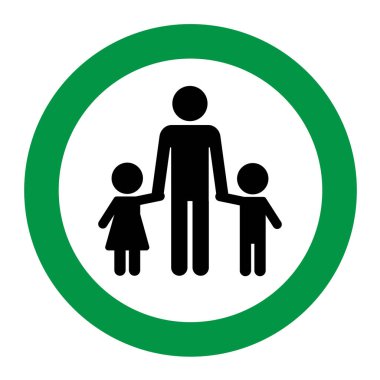 Çocuklara yetişkin işareti ile eşlik edilmeli. Çocuklar her zaman beyaz ve yeşil renk kombinasyonlu uyarı işaretlerini denetlerler.