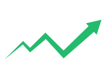 Yeşil Ok Zigzag Deseninde Yükseliyor 
