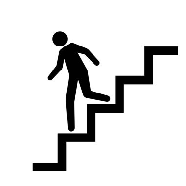 Merdivenlerden İkona Yürüyen Adam Alt katta.