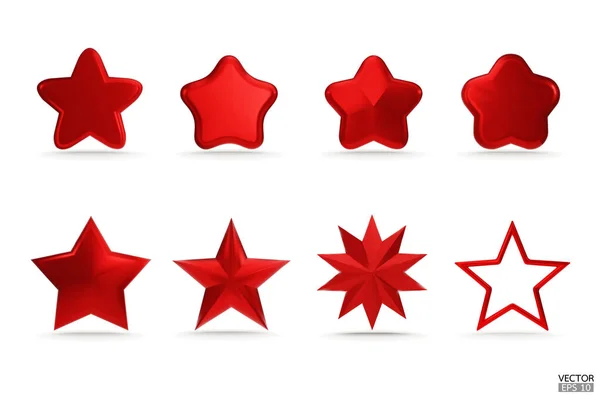 Premium Set Red Stars Icons Apps Products Websites Mobile Applications — Stock Vector