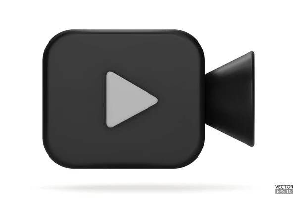 Icône Caméra Vidéo Noire Isoler Sur Fond Blanc Icône Film — Image vectorielle