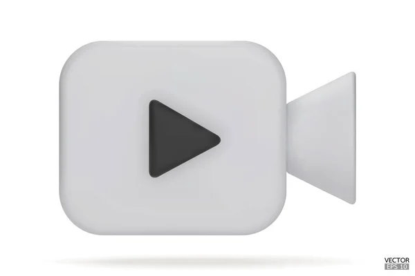 Icône Caméra Vidéo Blanche Isoler Sur Fond Blanc Icône Film — Image vectorielle