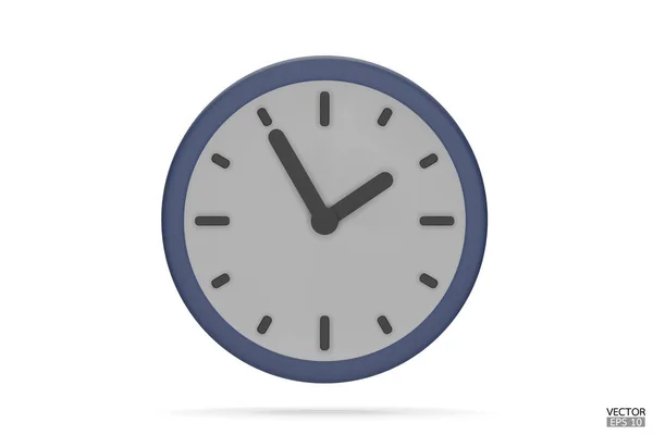 Pastel Relógio Azul Isolado Fundo Branco Ícone Relógio Desenhos Animados —  Vetores de Stock