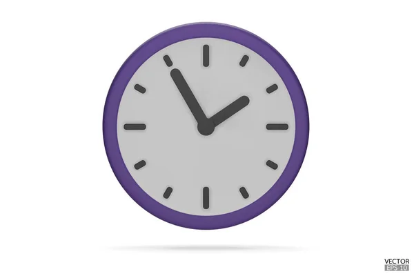 Relógio Roxo Isolado Sobre Fundo Branco Ícone Relógio Desenhos Animados —  Vetores de Stock