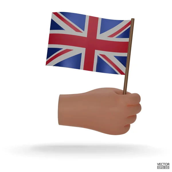 Beyaz Arka Planda Izole Edilmiş Bir Birleşik Krallık Bayrak Simgesini — Stok Vektör