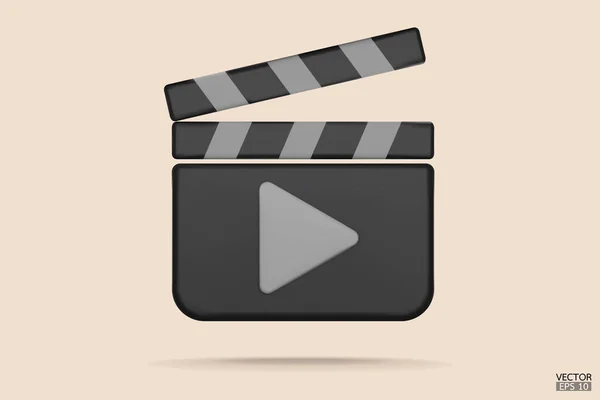 Clapper Board Icon Media Player Icons Video Player Icons Film — Stock Vector