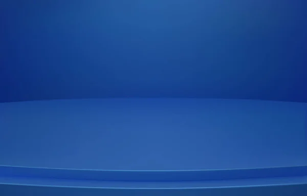 Αφηρημένο Πολυτελές Μπλε Φόντο Κενό Δωμάτιο Βαθμίδων Στούντιο Διάστημα Καμπυλωτό — Διανυσματικό Αρχείο