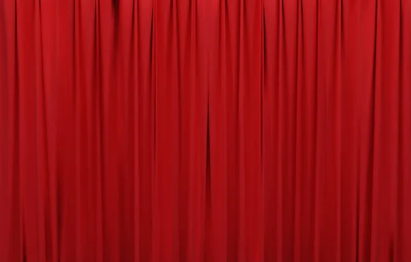 劇場の背景に閉じられた赤いカーテン 演劇的なドレープ 劇場のステージ上の赤いカーテン 3Dベクトルイラスト — ストックベクタ