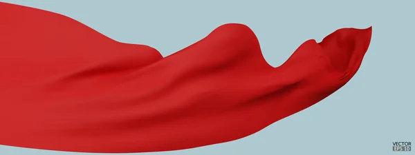 Fliegende Rote Seide Textilstoff Flagge Hintergrund Glatte Elegante Rote Satin — Stockvektor