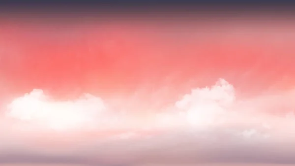 Червоне Оранжеве Яскраве Небо Білі Які Хмари Плавали Небі Ясний — стоковий вектор