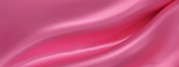 Abstract Roze Zijde Vector Achtergrond Luxe Roze Doek Vloeibare Golf — Stockvector