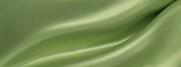 Abstrakt Grön Silke Vektor Bakgrund Lyxig Grön Trasa Eller Vätskevåg — Stock vektor