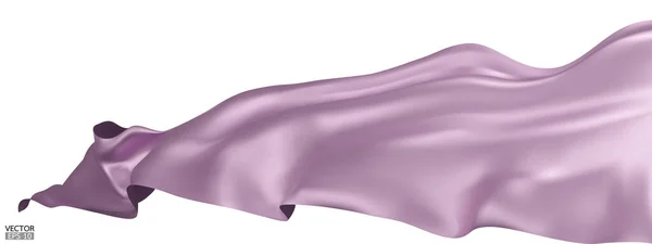 Flygande Lila Silke Textil Tyg Flagga Bakgrund Smidig Elegant Lila — Stock vektor