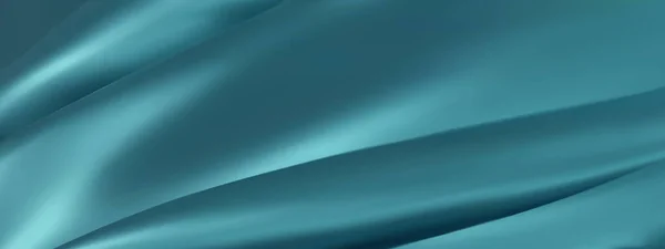 抽象的な青緑のベクトル背景 高級布や液体波 抽象的または青の生地のテクスチャの背景 青い布柔らかい波 サテン シルク 滑らかなエレガントな綿のケース — ストックベクタ