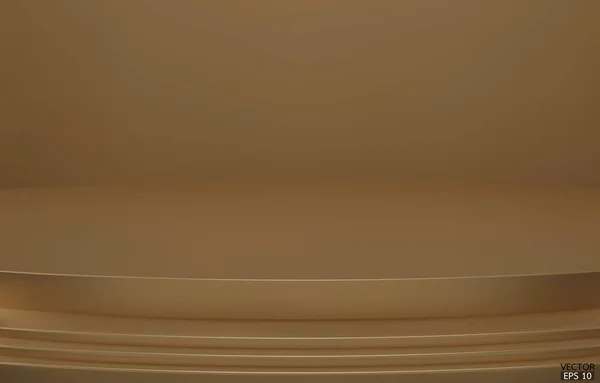 Abstrakter Dunkelgoldener Luxus Hintergrund Leeres Braunes Gradientenzimmer Studio Raum Gebogene — Stockvektor