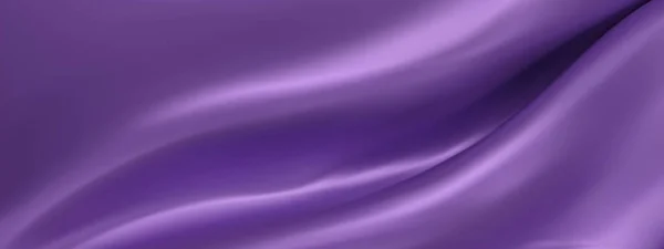 摘要紫色真丝矢量背景 华丽的白布或液体波 摘要或紫色面料背景 紫布柔波 丝绸和光滑典雅的棉布的折边 — 图库矢量图片
