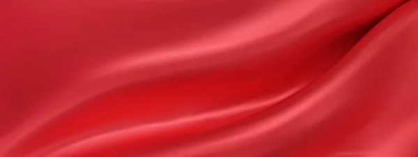 抽象的な赤い絹のベクトルの背景 高級布や液体波 抽象的または赤い生地のテクスチャの背景 赤い布柔らかい波 サテン シルク 滑らかなエレガントな綿のケース — ストックベクタ