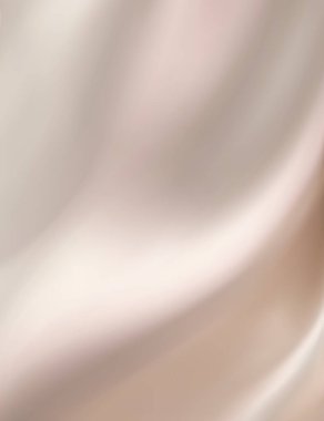 Bej kumaş arka plan lüksü. Dalgalı ipek kumaş. Soyut kumaş ya da sıvı dalga arkaplanı. Saten ve pamuk hazineleri. Dikey fotoğraf. 3d vektör illüstrasyonu.