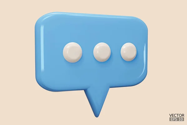 Blauwe Chat Bubble Spraak Pictogram Voor Chat Sociale Media Geïsoleerd — Stockvector