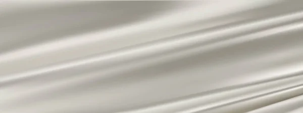 Flying Bílé Hedvábí Textilní Tkaniny Vlajka Pozadí Hladký Elegantní Bílý — Stockový vektor