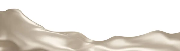 コピースペースとベージュのシルク繊維生地のフラグの背景 グランドオープン式のための滑らかなエレガントなクリームサテン ベージュのカーテン 3Dベクトル図 — ストックベクタ