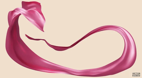 Флаг Розовой Шелковой Ткани Фоне Флага Гладкий Элегантный Розовый Атлас — стоковый вектор