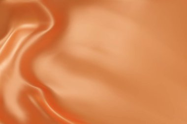 Doğal turuncu ipeğin yakın çekim dokusu. Parlak Turuncu kumaş pürüzsüz doku yüzey arkaplanı. Canlı tonda pürüzsüz zarif bir ipek..