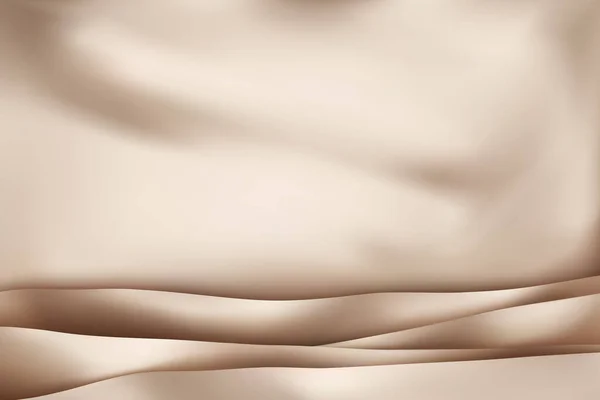 ベージュの生地の質感の背景の贅沢 熟した絹の生地の閉鎖 絹の生地をスタッキング ベージュの背景 3Dベクトル図 — ストックベクタ