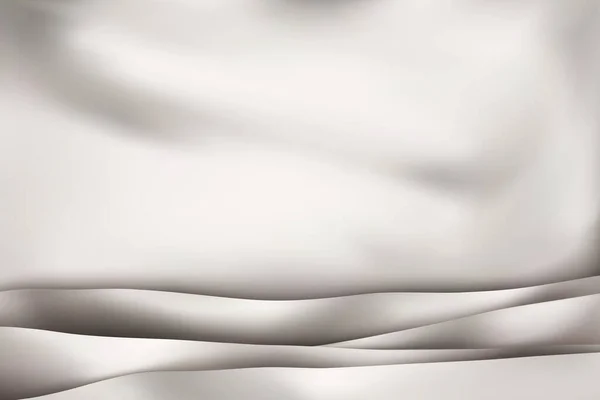 白色面料背景的奢华 丝质波纹织物的塞子 塞满了丝绸织物白色背景 3D矢量插图 — 图库矢量图片