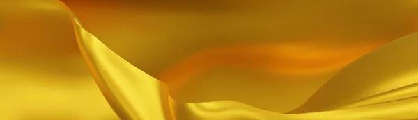 Sarı Kumaş Dokusu Lüksüne Sahip Dalgalı Ipek Kumaş Yığınla Kumaştan — Stok Vektör