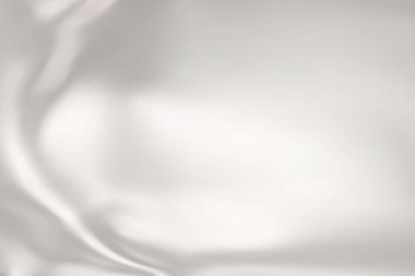 Beyaz ipeğin yakın çekim dokusu. Hafif kumaş pürüzsüz doku yüzey arkaplanı. Sepia tonunda pürüzsüz beyaz ipek. Doku, arkaplan, kalıp, şablon. 3B vektör illüstrasyonu.