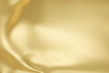 Doğal altın ipeğinin yakın çekim dokusu. Açık Altın Kumaş pürüzsüz doku yüzey arkaplanı. Sepia 'nın zarif altın rengi ipeği. Doku, arkaplan, kalıp, şablon. 3B vektör illüstrasyonu.
