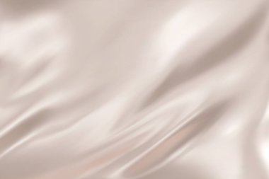 Soyut açık bej renk gradyan arkaplanı. Minimalist ince dalgalı ipek dokusu. 3B vektör illüstrasyonu.