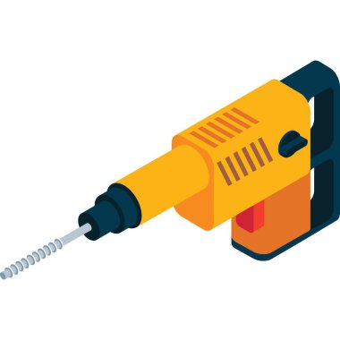 Sondaj vektörü. Beyaz arkaplanda izole edilmiş elektrikli tornavida güç inşa aracı simgesi