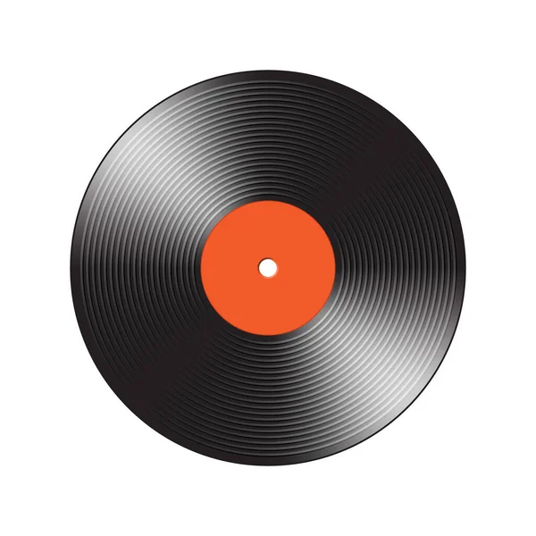 Beyaz Arkaplanda Izole Edilmiş Vinil Disk Şablonu Vektör Illüstrasyonu — Stok Vektör