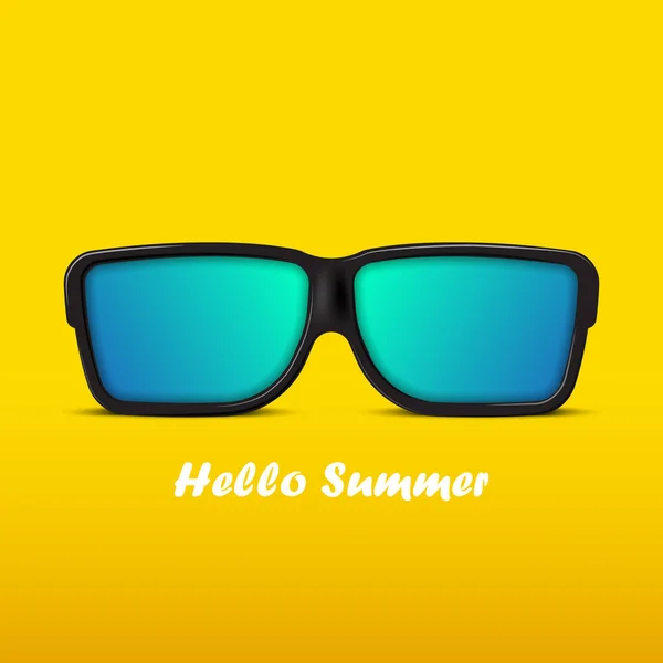 Óculos Sol Com Olá Verão Ilustração Vetorial —  Vetores de Stock