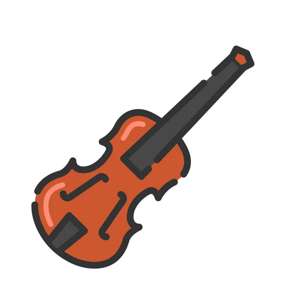 Icona Piatta Del Violino Illustrazione Vettoriale — Vettoriale Stock
