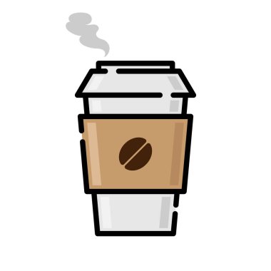 kahve fincanı simgesi, vektör illüstrasyonu