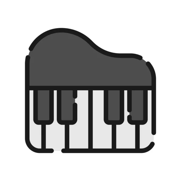 Piano Flat Icon Vector Illustration — Stock Vector