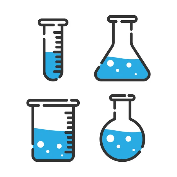 Ikona Pro Vědu Ikona Pro Chemii Zkumavky Vektorová Ilustrace — Stockový vektor