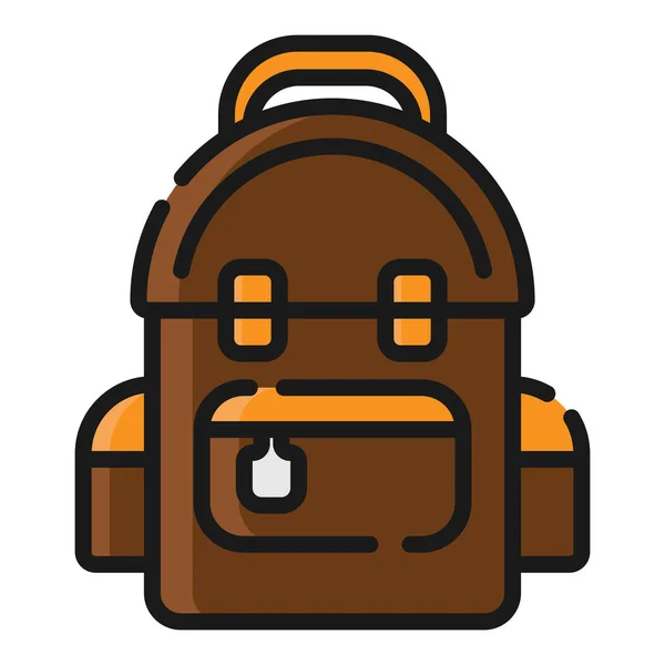 Camping Backpack Flat Icon Vector Illustration — Stock Vector