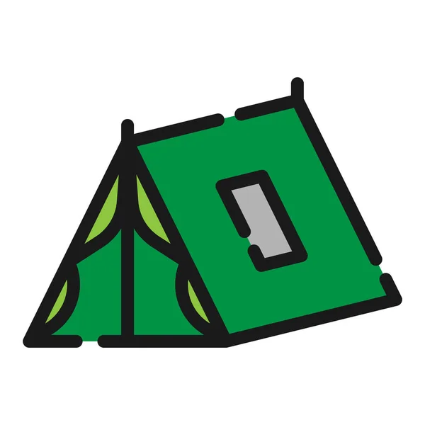 Camping Icono Tienda Vector Ilustración — Archivo Imágenes Vectoriales