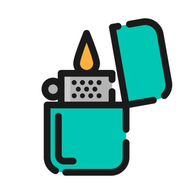 zippo düz simgesi, vektör illüstrasyonu
