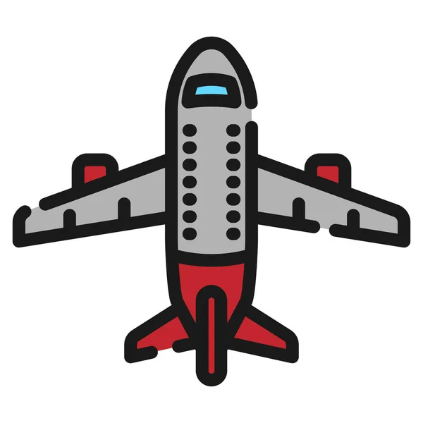 Flygplan Platt Ikon Vektor Illustration — Stock vektor