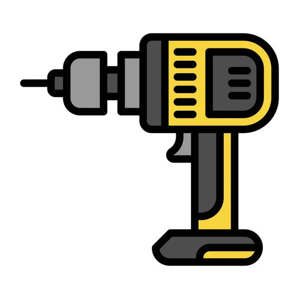 Hand Drill Flat Icon Design Vector Illustration — Stock Vector