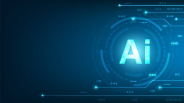 Yapay zeka sibernetik devre, yapay zeka yaratmak için yüksek teknoloji (yapay zeka) konsepti, vektör illüstrasyonu