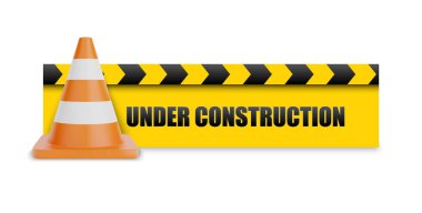 Under construction sign on white background, vector illustration