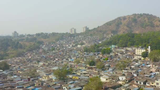 Vista Drone Maior Área Favelas Ásia — Vídeo de Stock