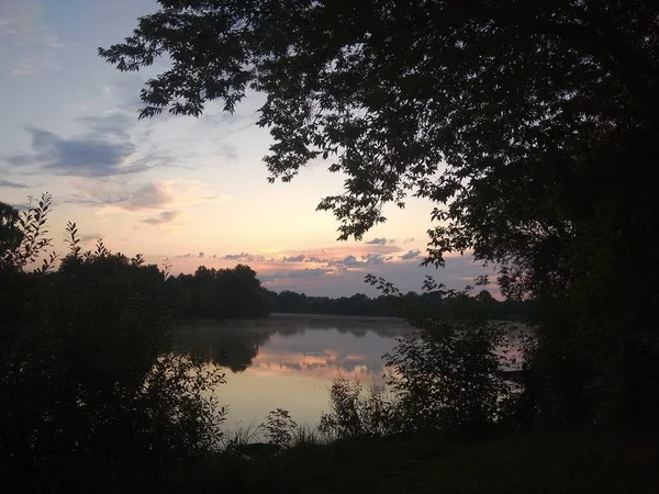 stock image beautiful sunset over the lake